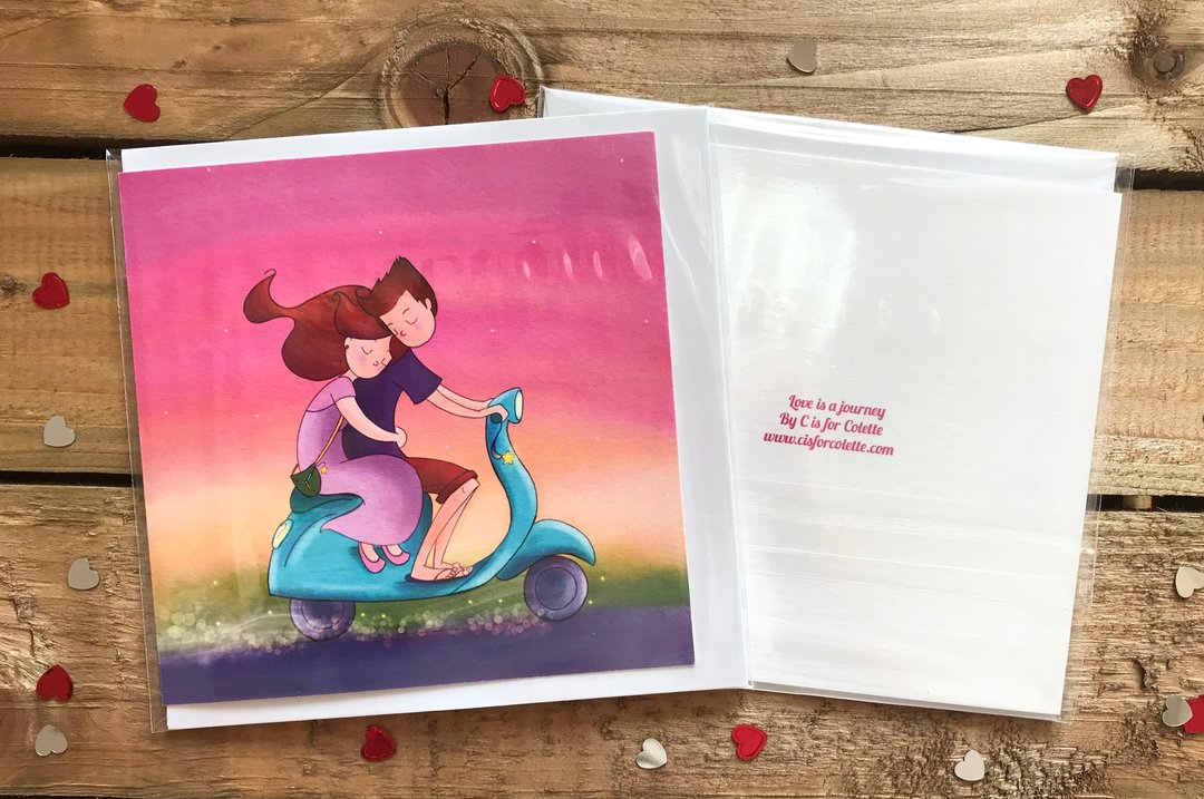 爱是场旅行 - 插画卡片 - 卡片/明信片 - 纸 粉红色