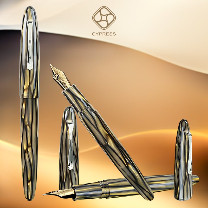 CYPRESS【花红水绿-CE059】气密套钢笔 独家设计 优雅修长 - 钢笔 - 其他材质 多色