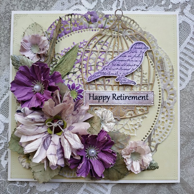 定制化退休卡｜献给妈妈、姊妹、同事、老师，附有小鸟图案 - 卡片/明信片 - 纸 多色