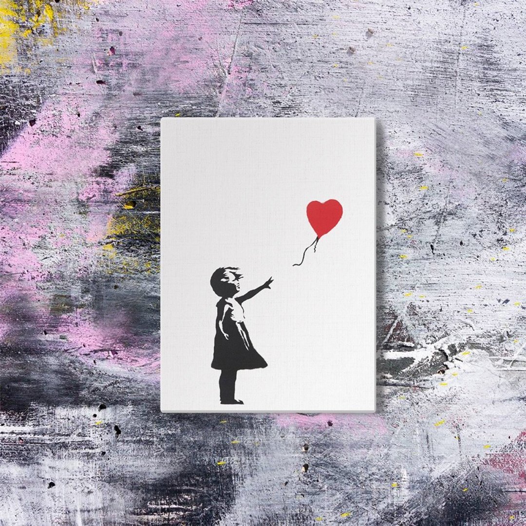 【英国 Banksy】蓝牙画布音箱 联名款Girl With Balloon (直式) - 扩音器/喇叭 - 木头 多色