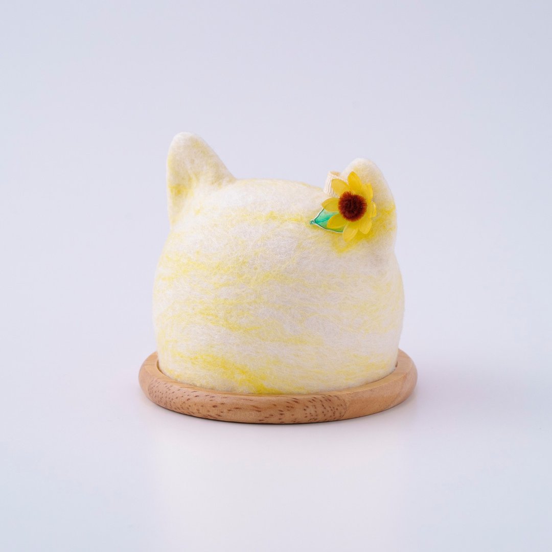 【Pinkoi 限定・订制生产】向日葵色猫咪灯笼 - 灯具/灯饰 - 羊毛 黄色