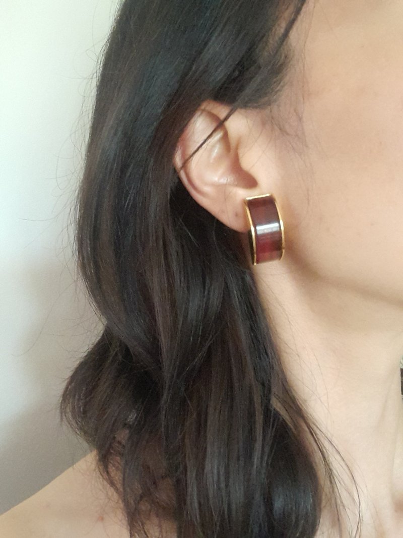 绝版罕见古驰GUCCI 1993年重要收藏年份金色夹式耳环 - 耳环/耳夹 - 其他金属 金色