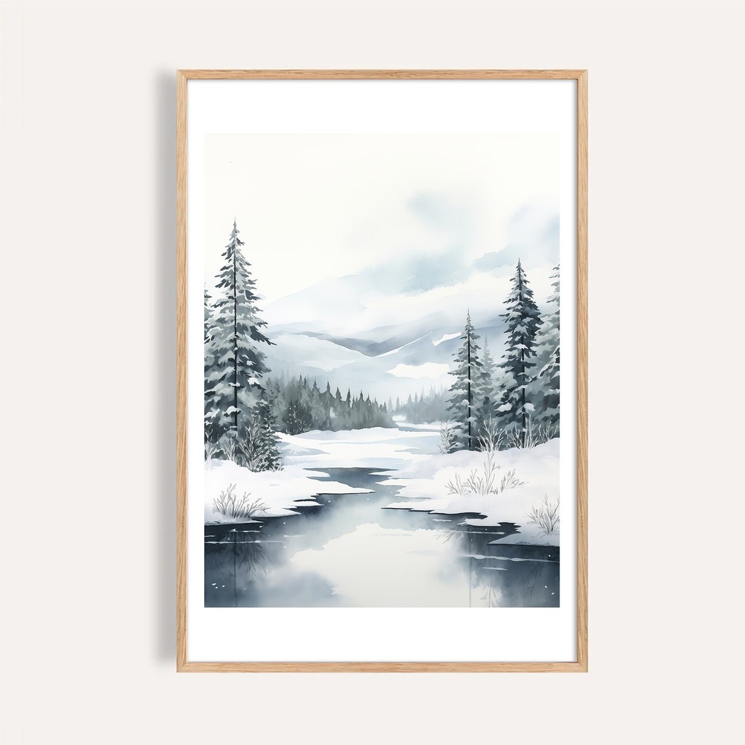 静雪之湖 Silent Snowy Lake / 冬日雪景挂画 海报 无框画 - 海报/装饰画/版画 - 纸 