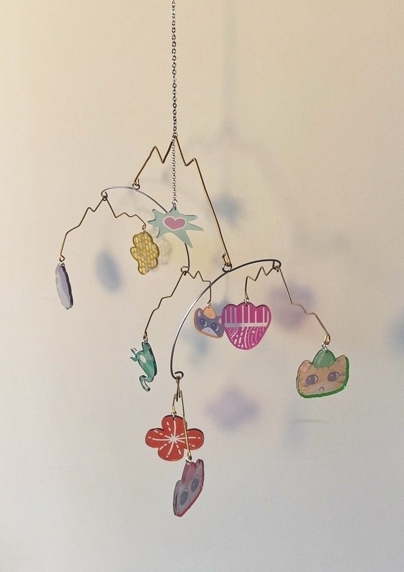 Sasaki Zaki Yui 猫猫山中寻花平衡挂件 #居家风格 #居家摆饰 - 摆饰 - 其他金属 多色