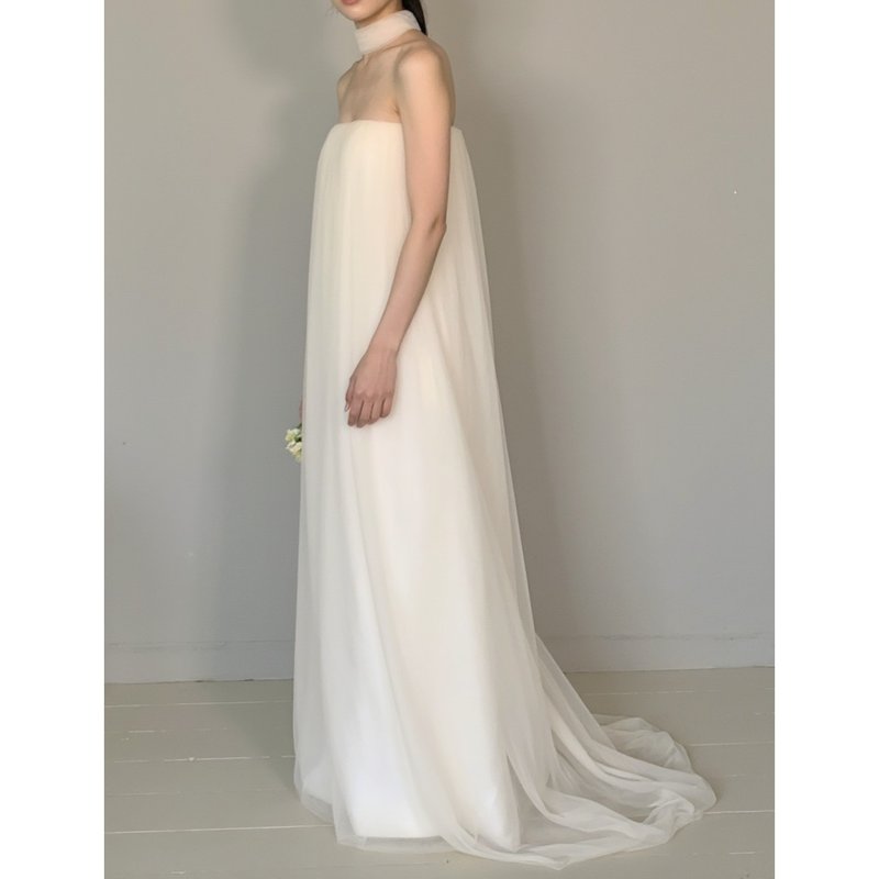 Cream Sheer 奶油透纱礼服 - 晚装/礼服 - 丝．绢 白色