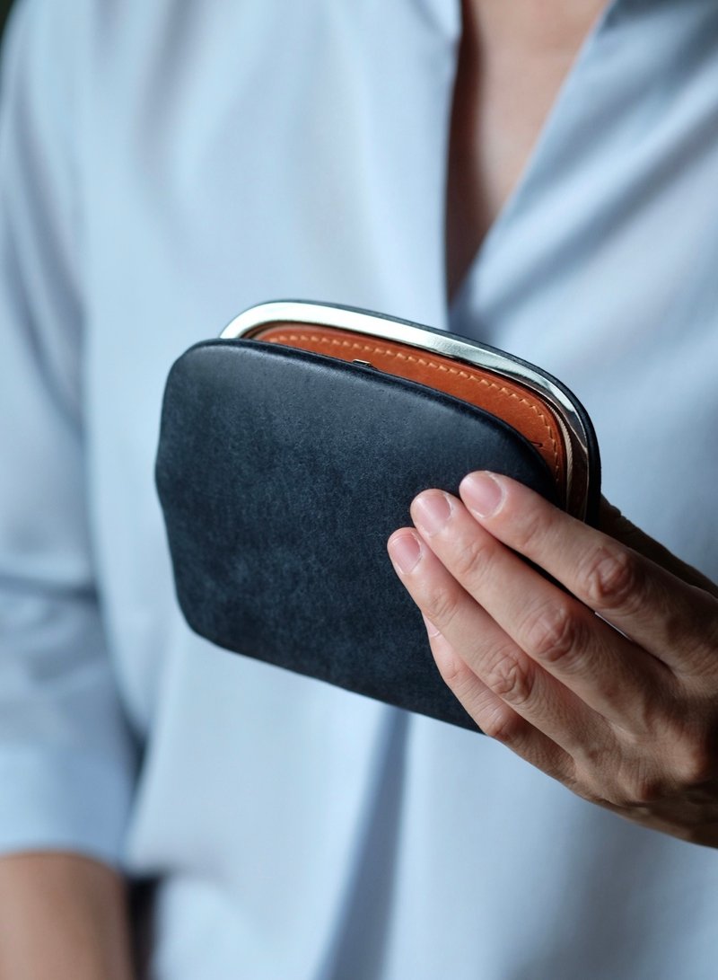 薄型天沟六卡夹【海军蓝_Badalassi Pueblo 磨砂皮】 - 皮夹/钱包 - 真皮 多色