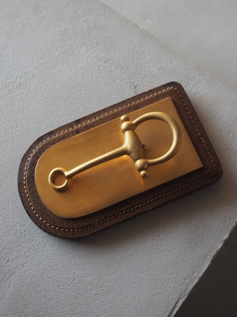 OLD GUCCI 马衔扣镇纸内装棕Old Gucci 内装复古 - 摆饰 - 真皮 咖啡色