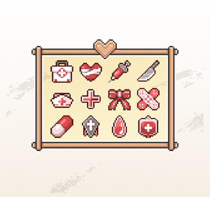 Twitch小奇点及订阅者徽章/忠诚徽章套图/像素风/血腥护士萝莉塔 - Logo 设计/图案设计 - 其他材质 