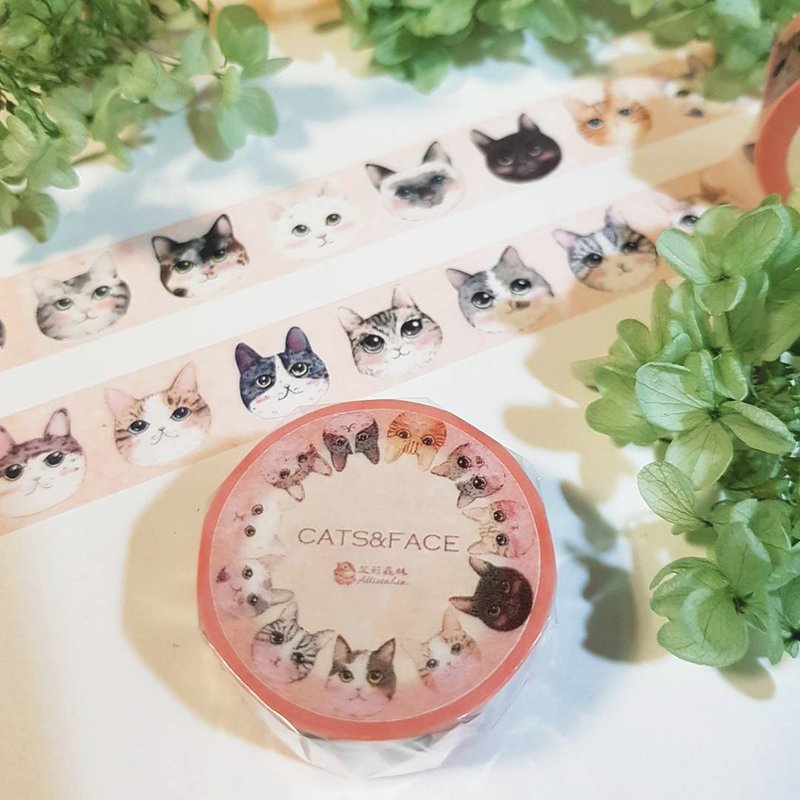 猫咪大头纸胶带 - 纸胶带 - 纸 卡其色