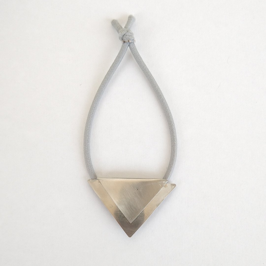 Silver double triangle hair elastic - 发饰 - 其他金属 银色