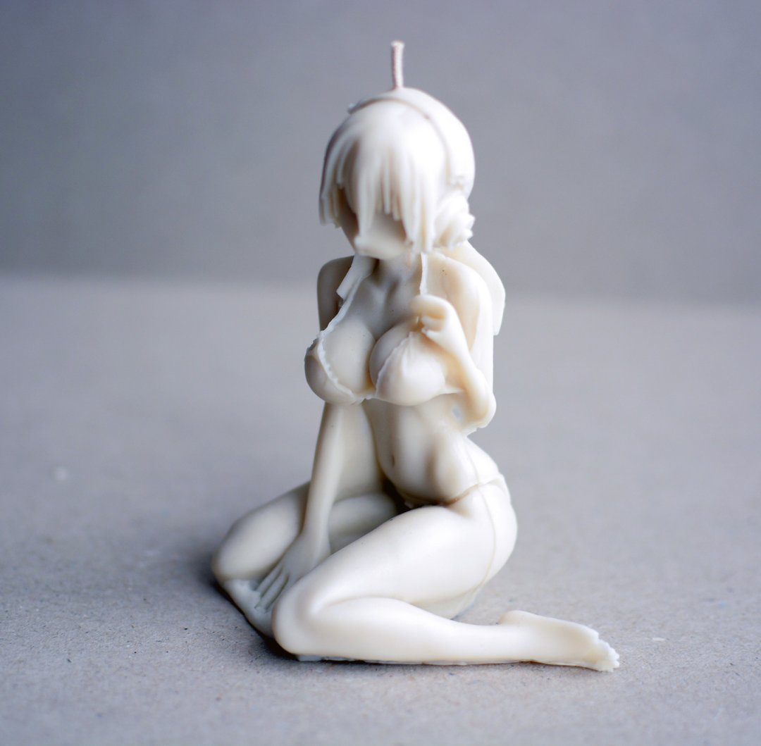 Anime lover gift, Hentai gift, dtcorative aroma candle, Anime girl candle - 蜡烛/烛台 - 蜡 白色