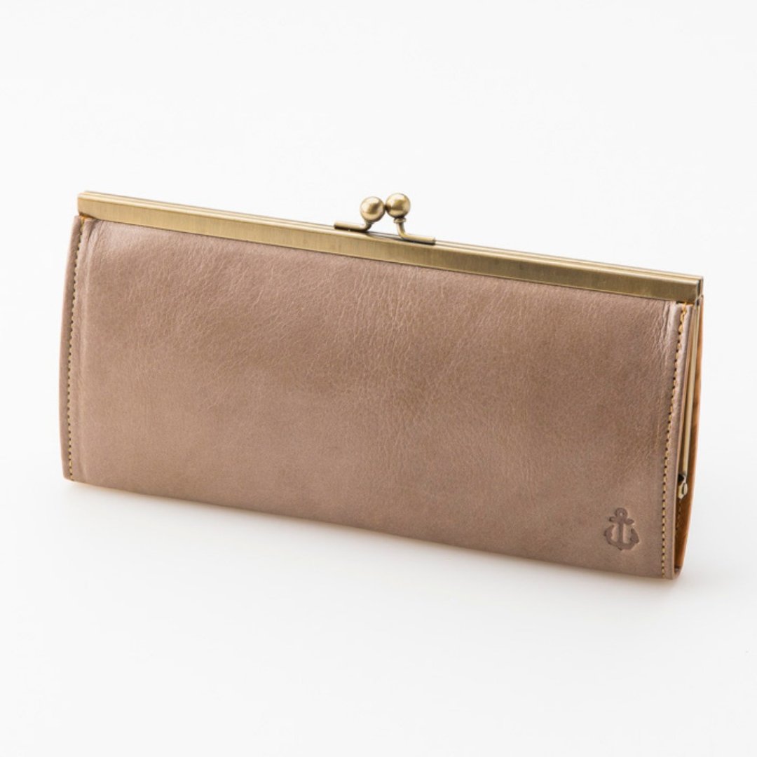 Hokkaido cowhide wallet Gamaguchi type ash gray -MADE IN Kobe- - 皮夹/钱包 - 真皮 灰色