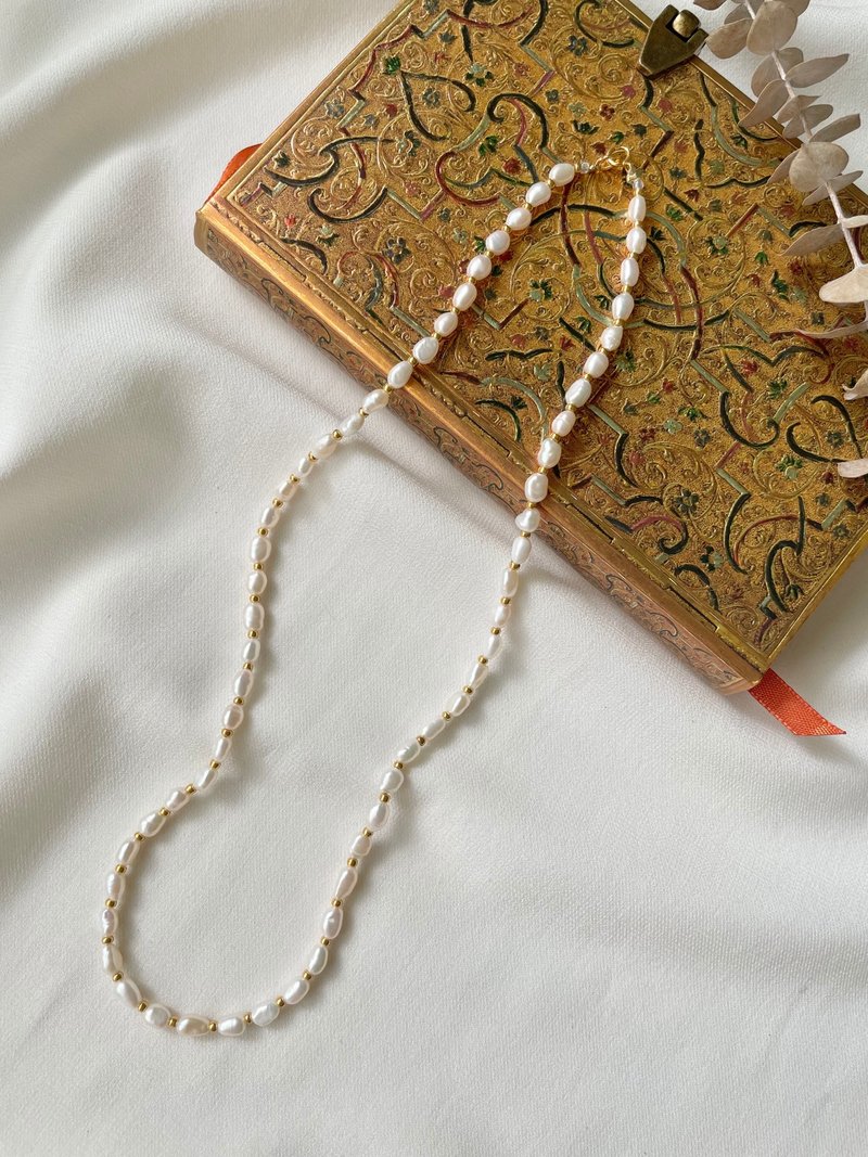 天然珍珠 巴洛克风格 珍珠项链 锁骨链 - 项链 - 珍珠 白色