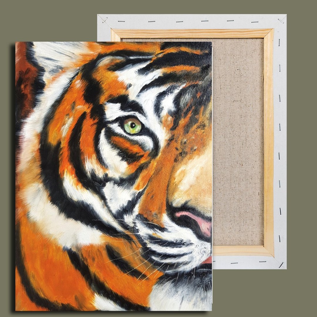 Tiger Wall Art, Orignal Painting, Animals Painting, Animal Wall Decor. - 墙贴/壁贴 - 压克力 多色