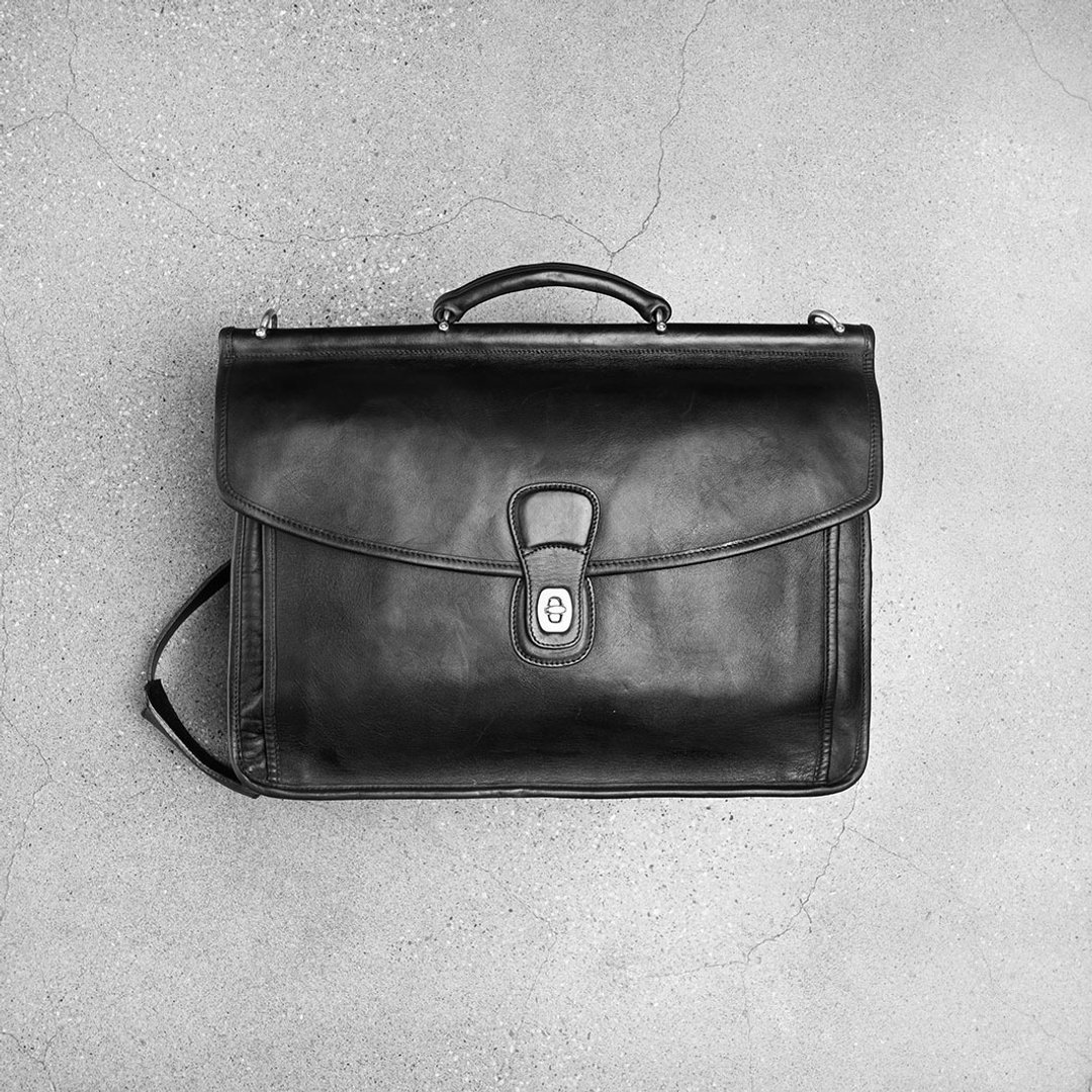 Coach 古董手提公文包 / Vintage 古着 - 侧背包/斜挎包 - 真皮 黑色