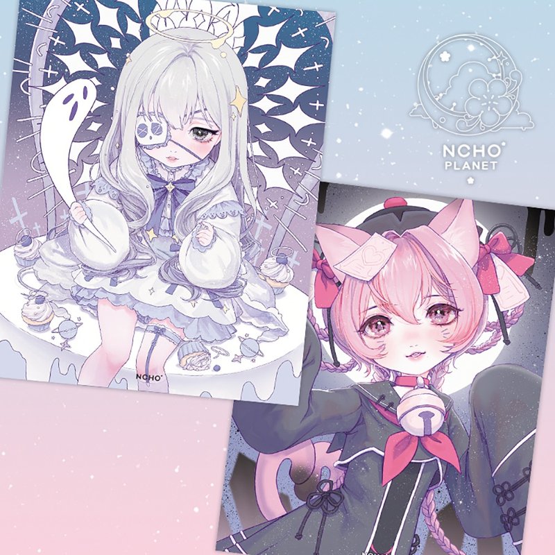 不安分气息 小卡 (2款) - 卡片/明信片 - 纸 紫色