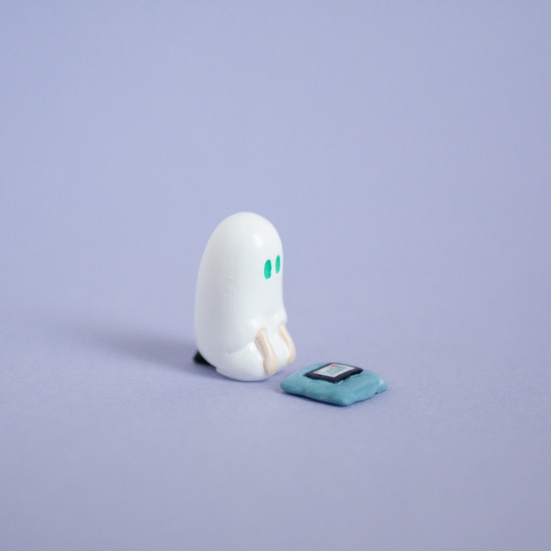 Seiza waiting ghost minifigure - 玩偶/公仔 - 塑料 白色