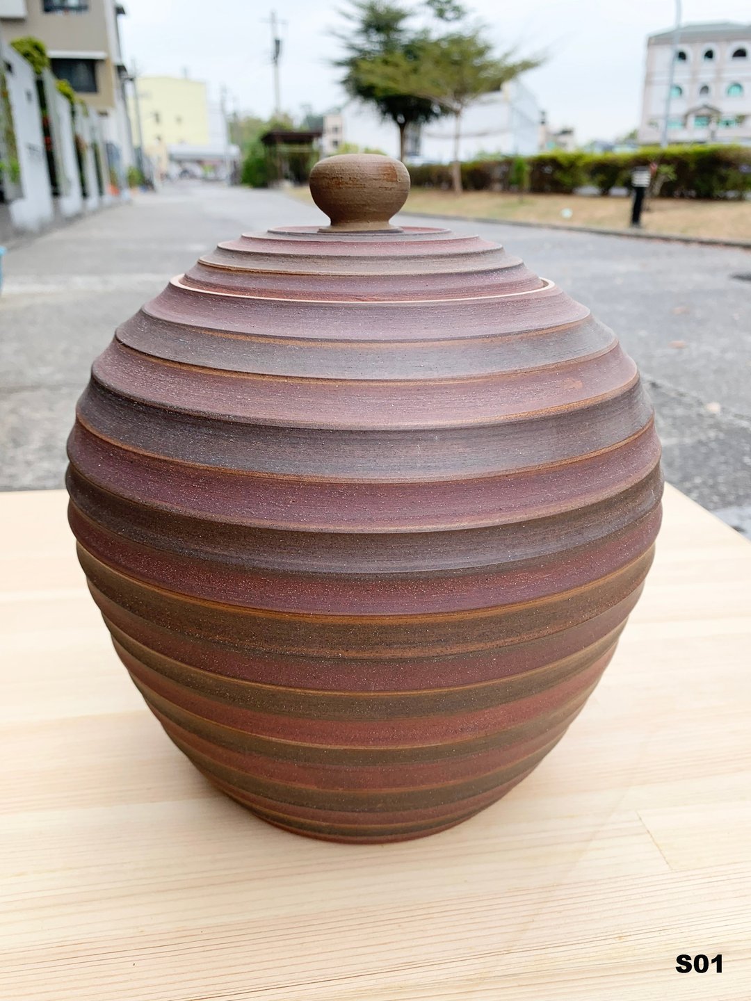 横纹双色陶瓮 l 柴烧 l 手工制作 - 其他 - 陶 多色