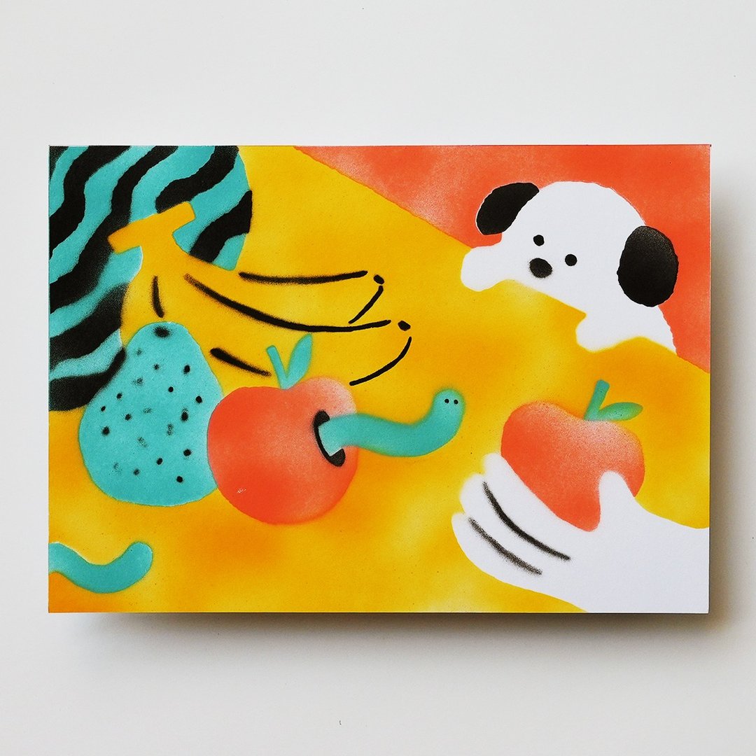 手工喷漆海报:果狗 - 海报/装饰画/版画 - 纸 