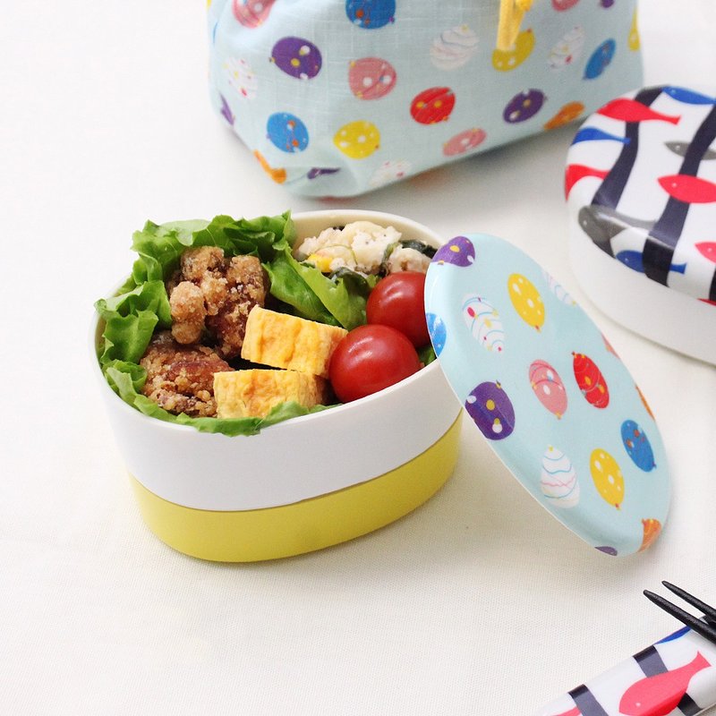 Japoney 2 层层压午餐盒膳食容器纺织品现代日本制造 - 便当盒/饭盒 - 塑料 黄色