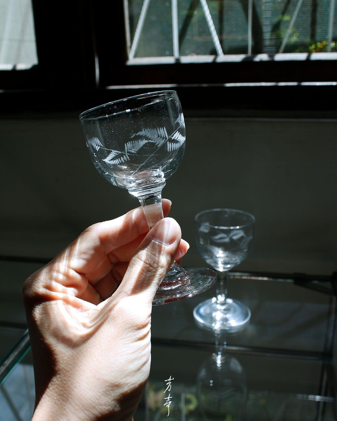 叶纹切花高脚杯 - 酒杯/酒器 - 玻璃 