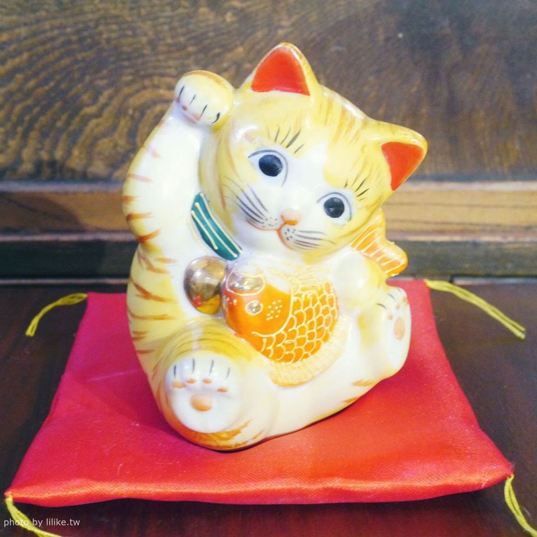 九谷烧长峰窑金鲤招财猫 - 摆饰 - 陶 白色