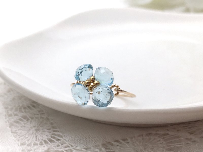 田野之花 - 天空蓝托帕石线戒 - 戒指 - 宝石 蓝色