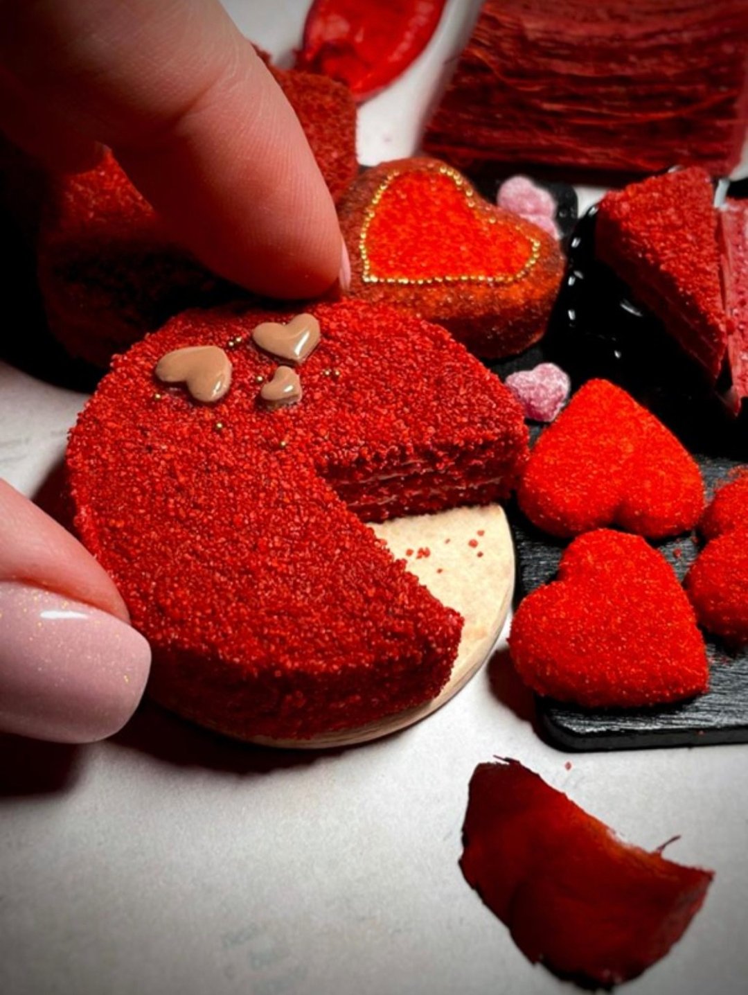 Miniature red velvet cake. TUTORIAL polymer clay. Mini food. Video. Diy clay - 手工艺教程/工具书 - 其他材质 