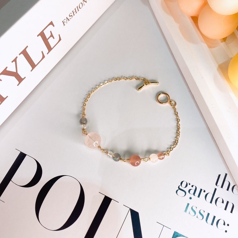 相思有果 粉晶 草莓晶 紫马粉 灰月光 白水晶 招桃花水晶手链 - 手链/手环 - 水晶 粉红色