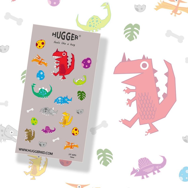 HUGGER 割型贴纸 图样-酷比龙 彩色恐龙 防水不干胶贴纸 - 贴纸 - 防水材质 多色