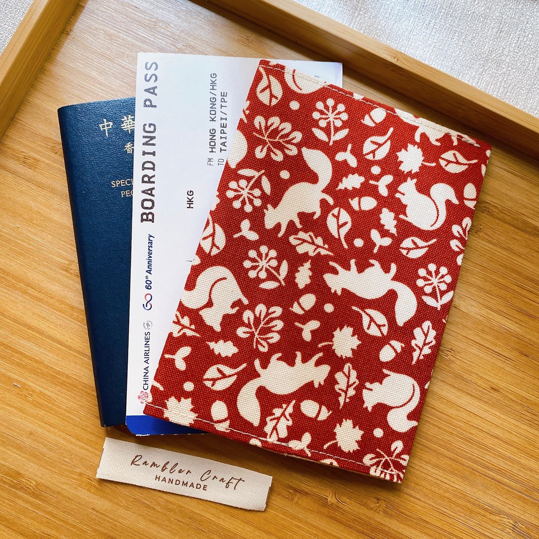 护照套 Passport Holder 护照夹 护照收纳 红色松鼠款 - 护照夹/护照套 - 棉 