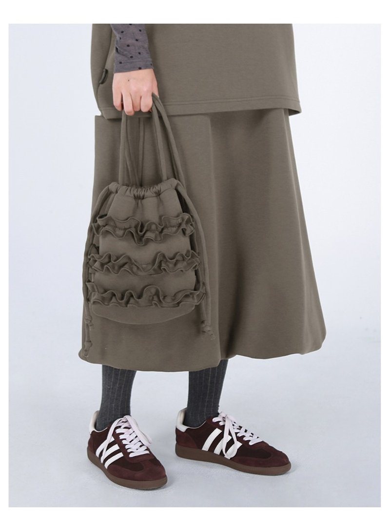 抽绳花边小包女斜挎包手机零钱包 - 侧背包/斜挎包 - 棉．麻 