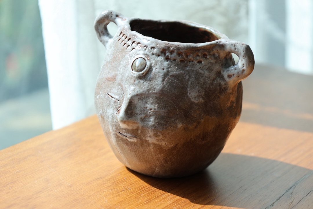 【乔迁礼物】圣灵之皿花器侘寂风雕塑摆件收艺术作品 - 花瓶/陶器 - 陶 咖啡色