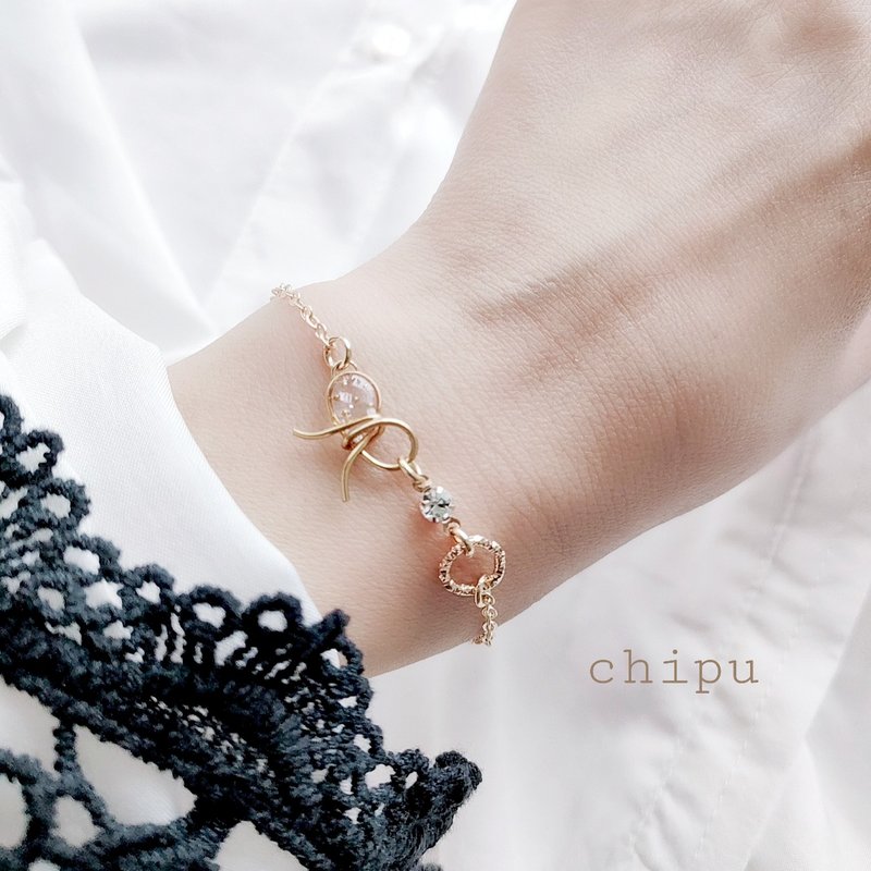 ribbon bracelet - 手链/手环 - 其他金属 金色