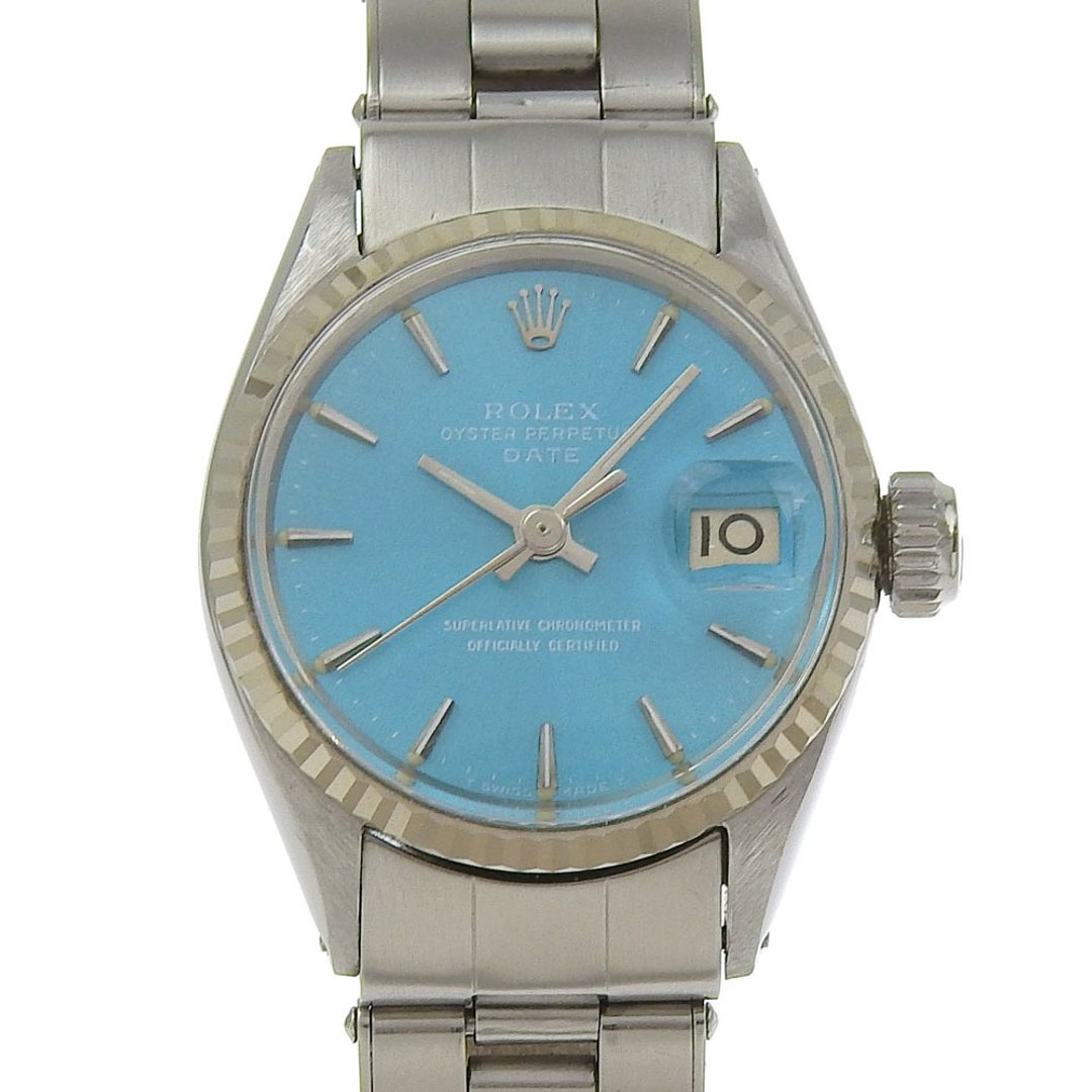 【日本直送】劳力士 ROLEX 蚝式恒动 手表 日期显示 cal.1130 6517 不锈钢 自动上链 浅蓝色表盘 女仕【二手】 - 女表 - 不锈钢 银色