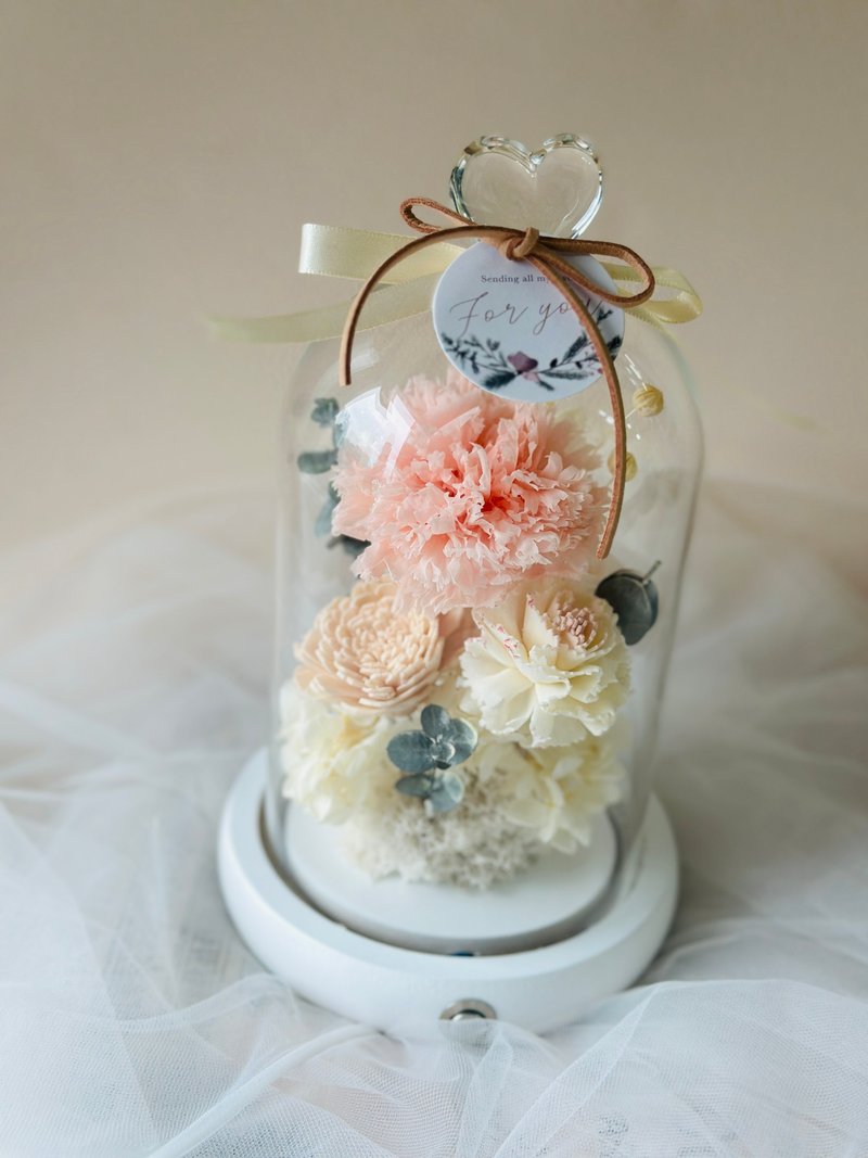 橘粉色甜美玻璃盅 - 干燥花/捧花 - 植物．花 