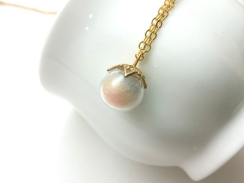 ♥ H.Y ♥ 手作x项链 玻璃罩 微醺小确幸 - 锁骨链 - 玻璃 黄色