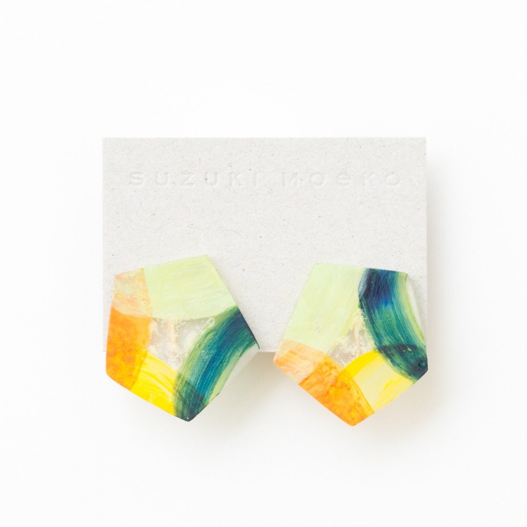 earrings (夾式) - 耳环/耳夹 - 压克力 黄色