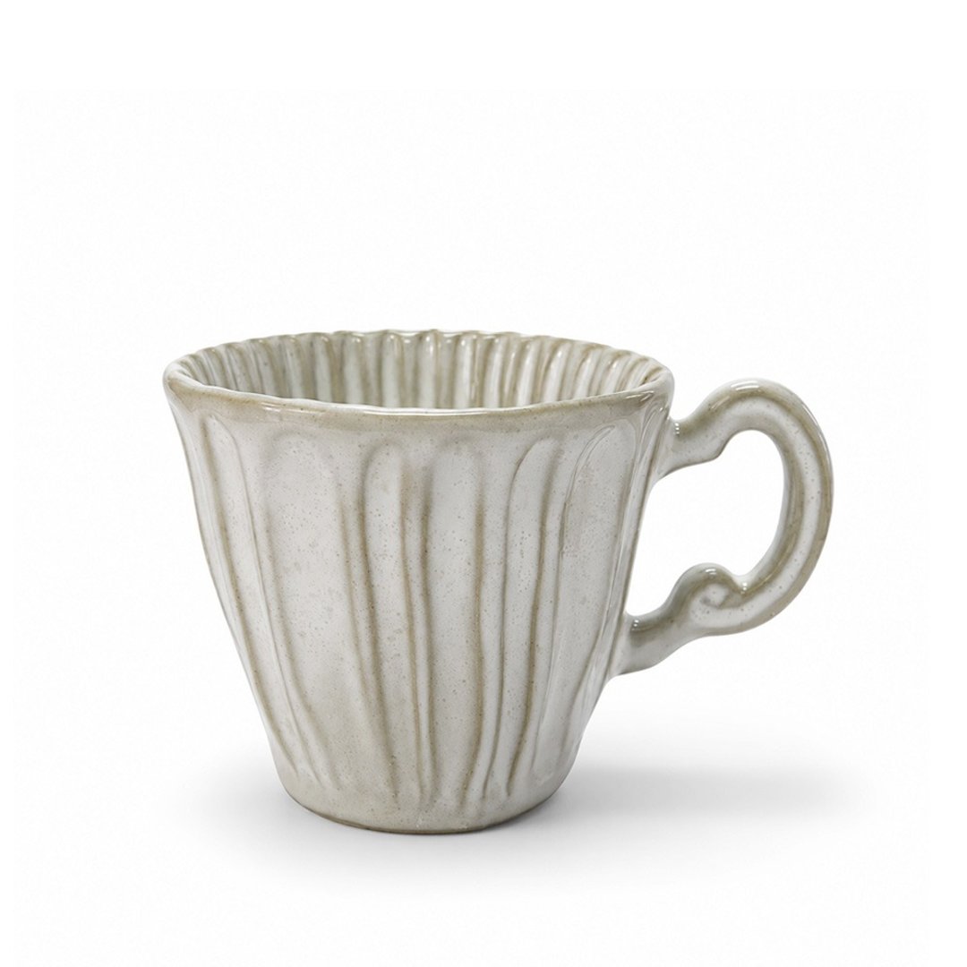 意大利VBC casa 纯白条纹系列250ml马克杯(米白色/8.4盎司/7.7cm) - 咖啡杯/马克杯 - 陶 白色