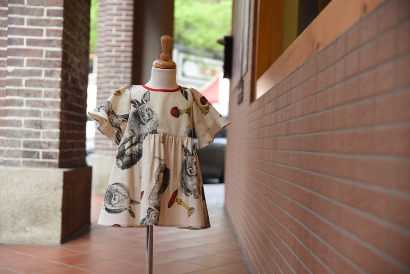 兔子与磨菇 小洋装 - 其他 - 棉．麻 银色