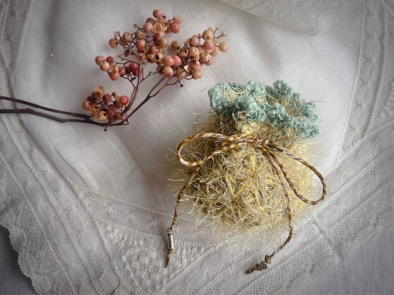 圣诞礼物 Knitting 生命之花束口袋 - 掌心的鹅黄 - 束口袋双肩包 - 棉 黄色