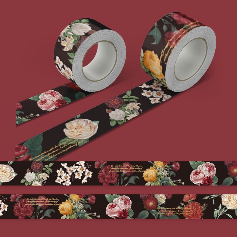 手帐纸胶带 真夜的玫瑰 古典萝莉塔 Masking Tape 送礼包装 - 纸胶带 - 纸 红色