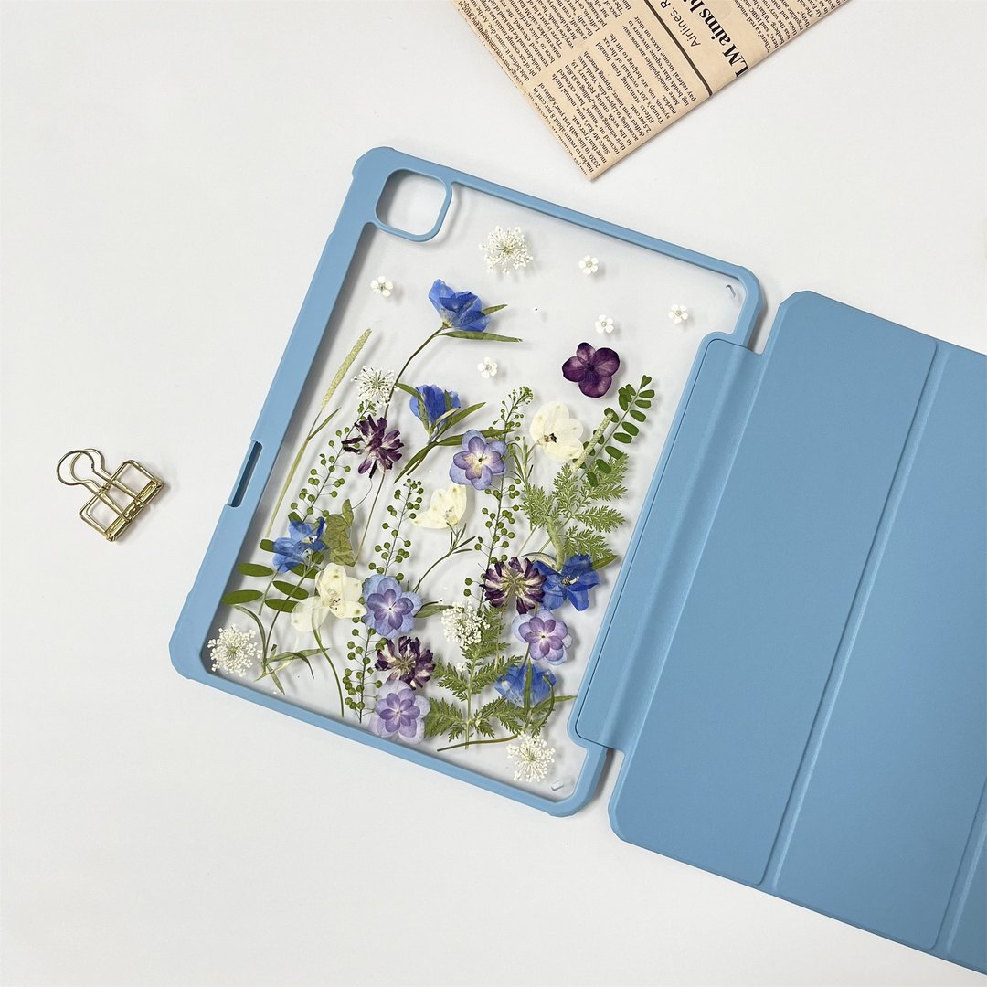 暮色花园手作押花iPad壳 iPad Air 11寸 13寸 iPad Pro 11寸 13寸 - 手机壳/手机套 - 植物．花 