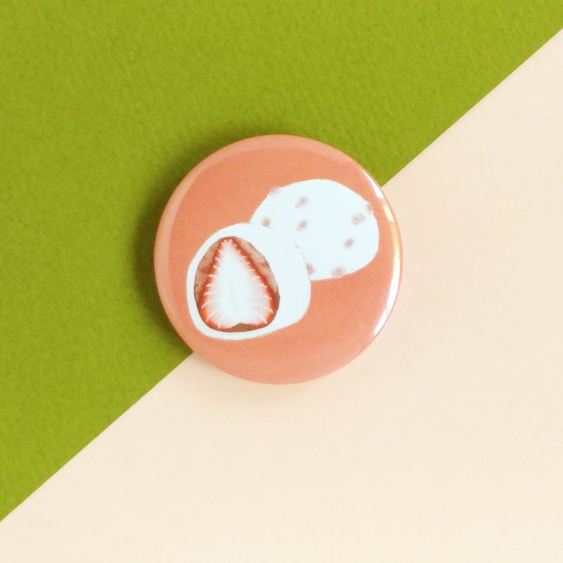 草莓大福徽章 - 徽章/别针 - 塑料 粉红色