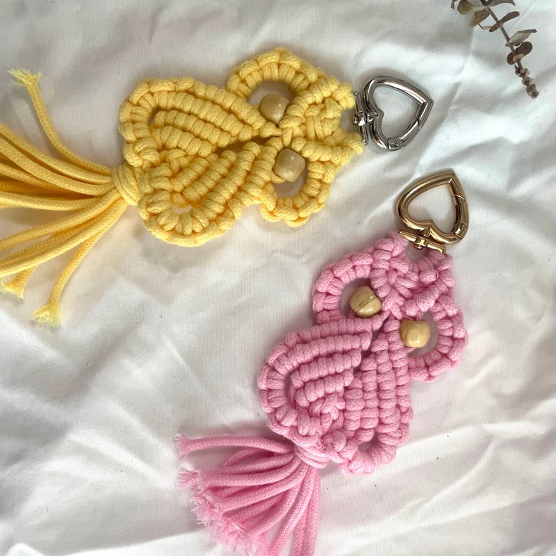 Macrame爱心猫头鹰挂饰【Macrame Owl  】 - 吊饰 - 棉．麻 白色