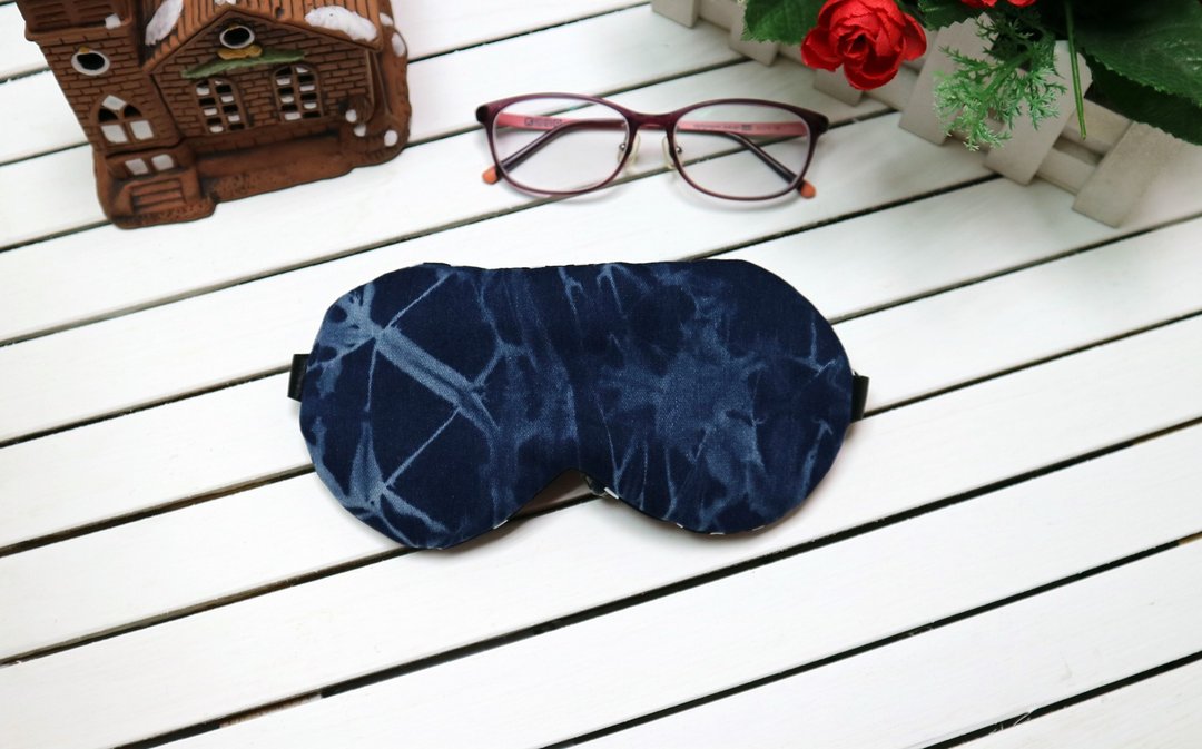 水墨染  可调式 睡眠眼罩  sleep mask - 眼罩 - 棉 蓝色
