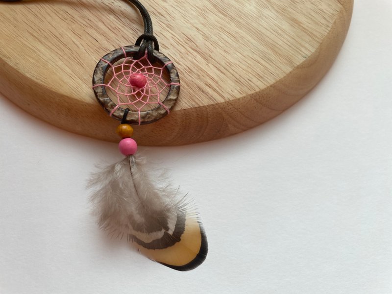 捕梦网//项链//木//粉红 - 项链 - 其他材质 粉红色