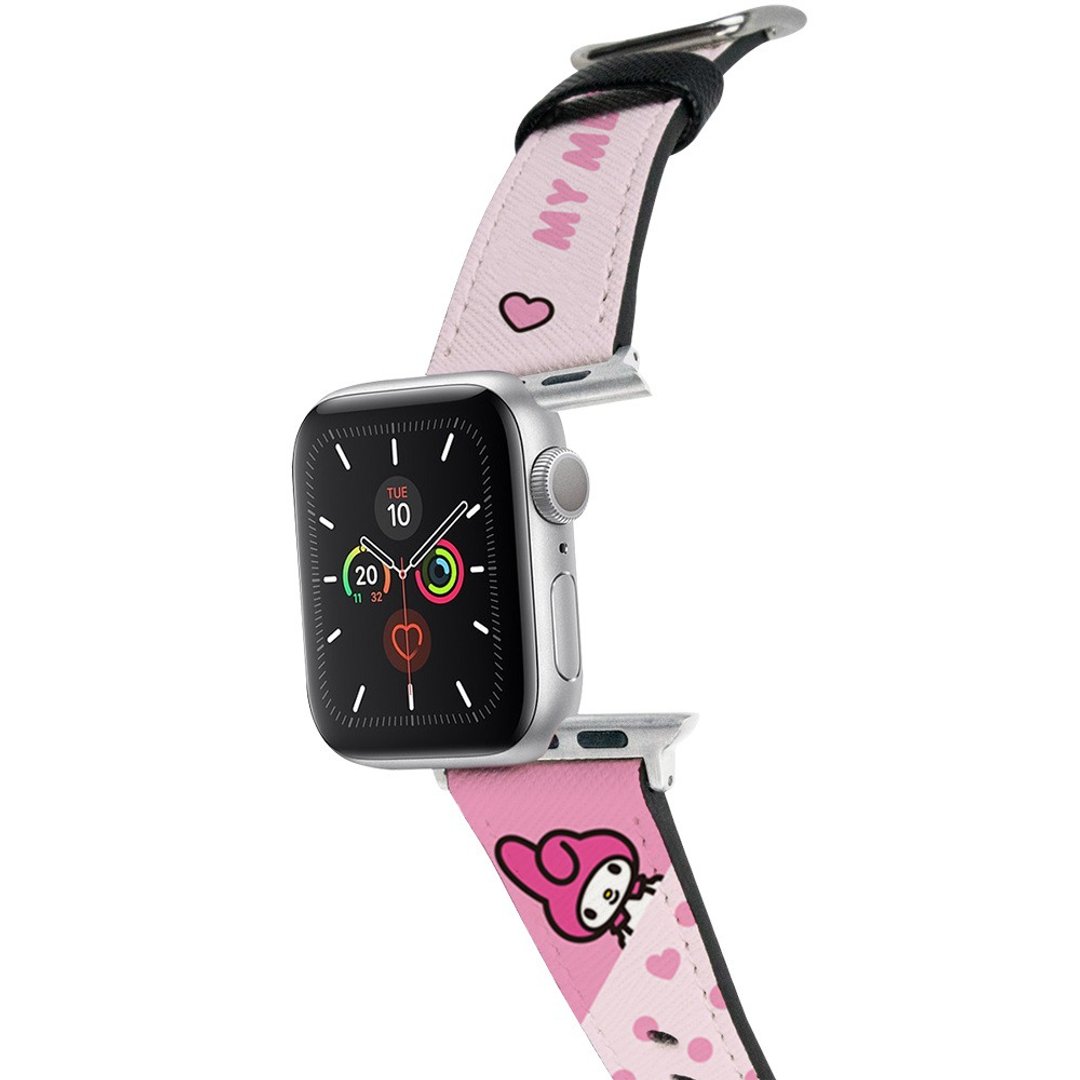 SANRIO-Apple Watch皮革表带-波点系列-MY MELODY - 表带 - 人造皮革 粉红色