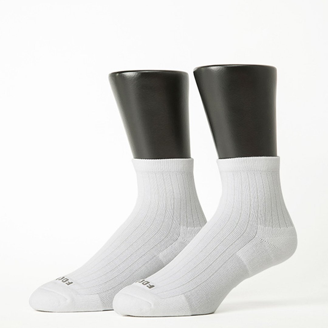 【FOOTER】复古直线条微分子薄袜-白(男袜/L、XL) - 袜子 - 棉 白色