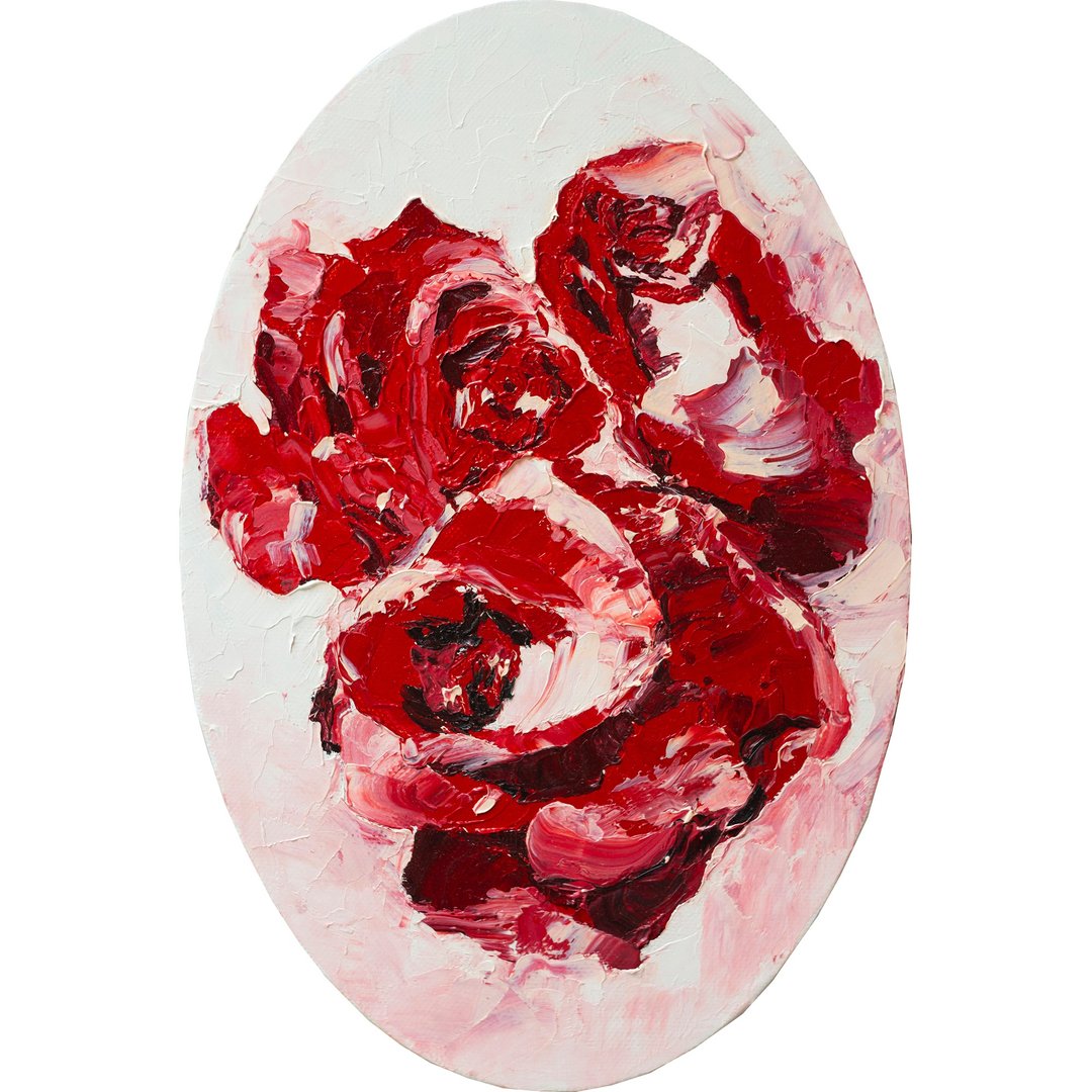 Roses Painting Floral Original Art Birth Flower Artwork Botanical Bouquet Wall - 海报/装饰画/版画 - 其他材质 红色